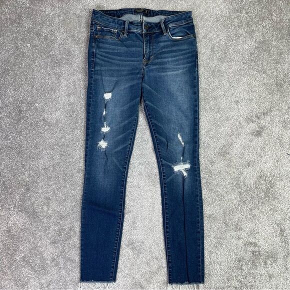 Abercrombie & Fitch Jeans Women’s 26 Long Blue Skinny Ankle Mid-Rise Dark Denim - Picture 1 of 12